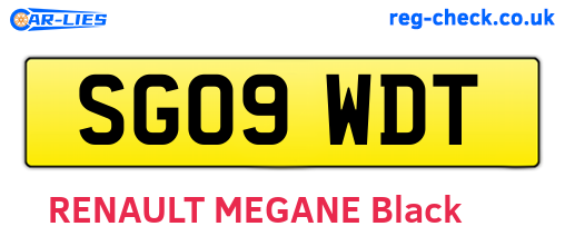 SG09WDT are the vehicle registration plates.
