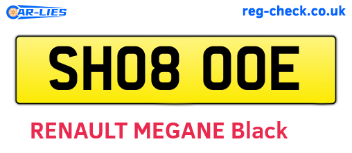 SH08OOE are the vehicle registration plates.