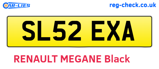 SL52EXA are the vehicle registration plates.