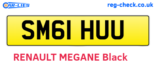SM61HUU are the vehicle registration plates.
