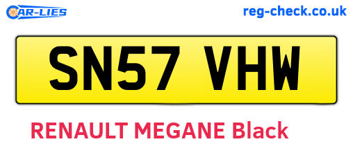 SN57VHW are the vehicle registration plates.