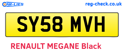 SY58MVH are the vehicle registration plates.
