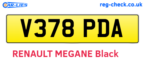 V378PDA are the vehicle registration plates.