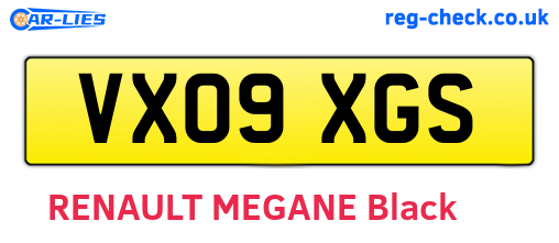 VX09XGS are the vehicle registration plates.