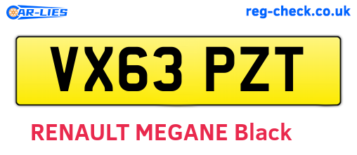 VX63PZT are the vehicle registration plates.