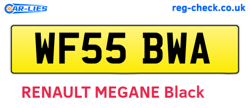 WF55BWA are the vehicle registration plates.