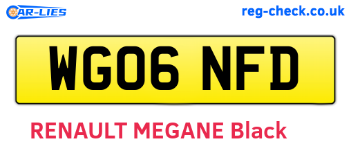 WG06NFD are the vehicle registration plates.