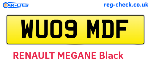 WU09MDF are the vehicle registration plates.