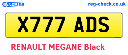 X777ADS are the vehicle registration plates.