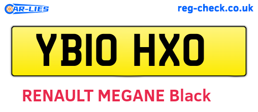 YB10HXO are the vehicle registration plates.