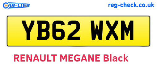 YB62WXM are the vehicle registration plates.