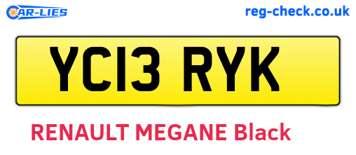 YC13RYK are the vehicle registration plates.