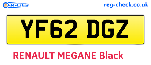 YF62DGZ are the vehicle registration plates.