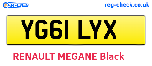 YG61LYX are the vehicle registration plates.
