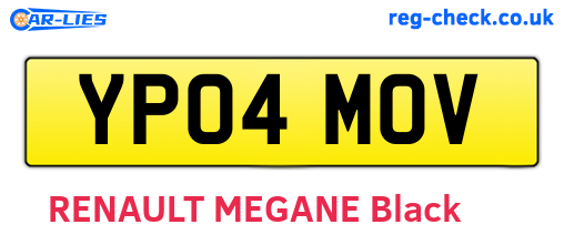 YP04MOV are the vehicle registration plates.