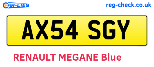 AX54SGY are the vehicle registration plates.