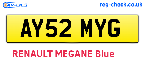 AY52MYG are the vehicle registration plates.
