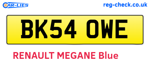 BK54OWE are the vehicle registration plates.