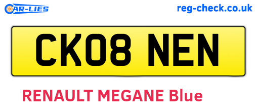 CK08NEN are the vehicle registration plates.