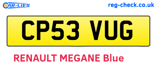 CP53VUG are the vehicle registration plates.