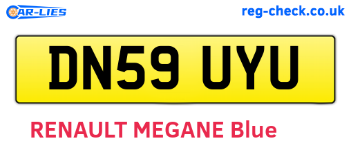 DN59UYU are the vehicle registration plates.
