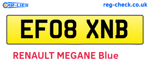EF08XNB are the vehicle registration plates.