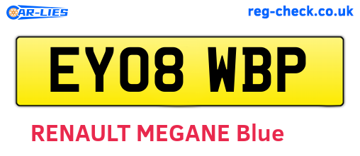 EY08WBP are the vehicle registration plates.