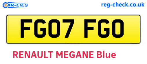 FG07FGO are the vehicle registration plates.