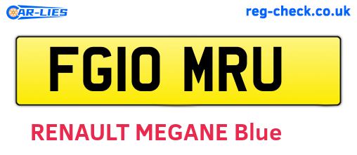 FG10MRU are the vehicle registration plates.