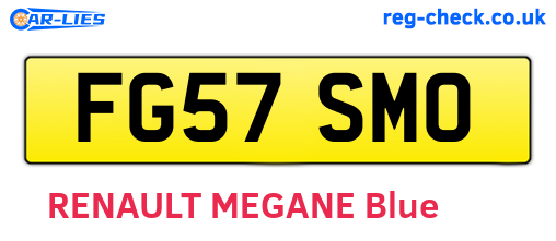 FG57SMO are the vehicle registration plates.