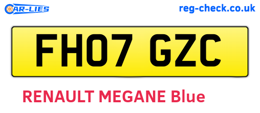 FH07GZC are the vehicle registration plates.