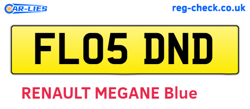 FL05DND are the vehicle registration plates.