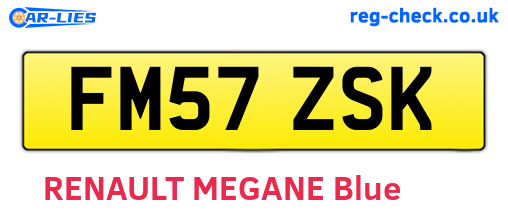 FM57ZSK are the vehicle registration plates.