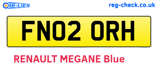 FN02ORH are the vehicle registration plates.