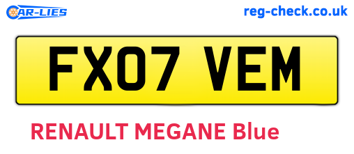 FX07VEM are the vehicle registration plates.