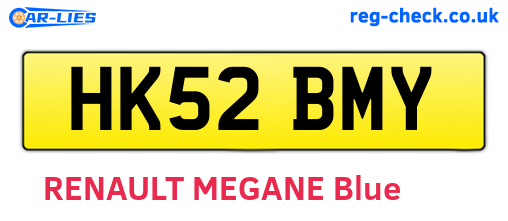 HK52BMY are the vehicle registration plates.