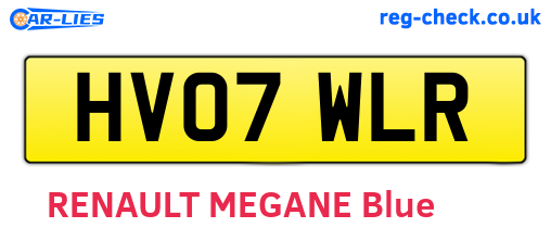 HV07WLR are the vehicle registration plates.