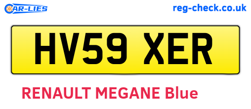 HV59XER are the vehicle registration plates.