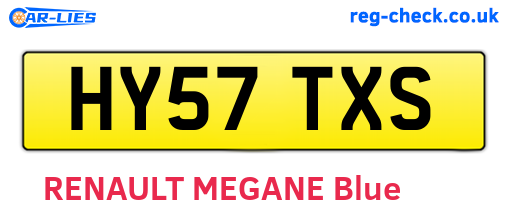 HY57TXS are the vehicle registration plates.