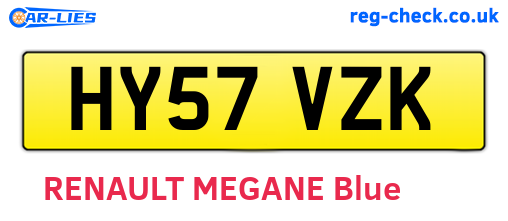 HY57VZK are the vehicle registration plates.