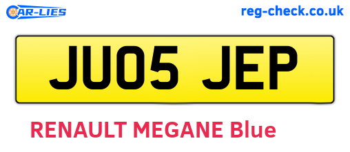 JU05JEP are the vehicle registration plates.