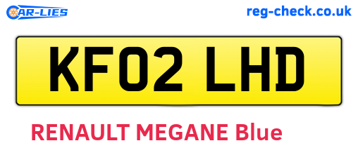 KF02LHD are the vehicle registration plates.