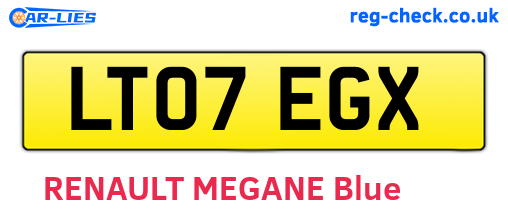 LT07EGX are the vehicle registration plates.
