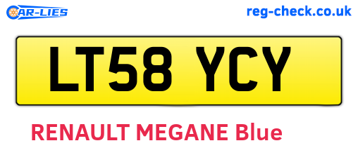LT58YCY are the vehicle registration plates.