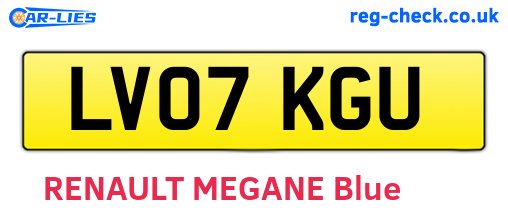 LV07KGU are the vehicle registration plates.