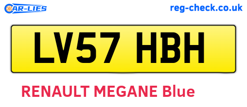 LV57HBH are the vehicle registration plates.