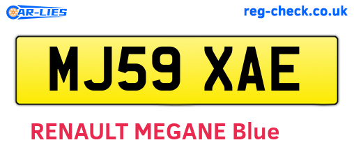 MJ59XAE are the vehicle registration plates.