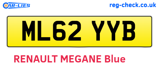 ML62YYB are the vehicle registration plates.