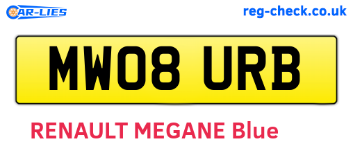 MW08URB are the vehicle registration plates.