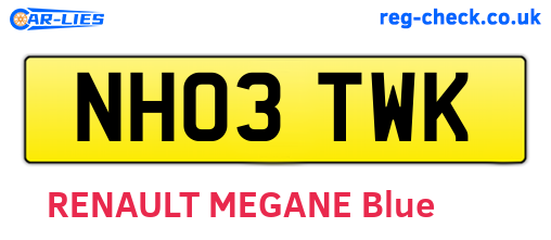 NH03TWK are the vehicle registration plates.